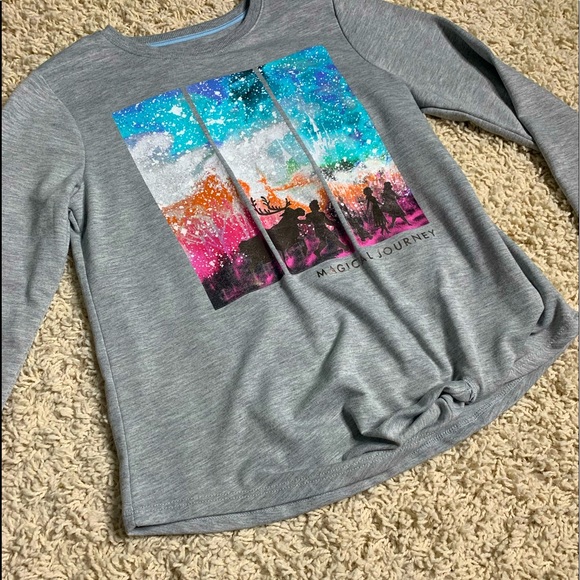 Disney Girls Grey Frozen 2 Long Sleeve Tee - NWOT - Picture 2 of 3